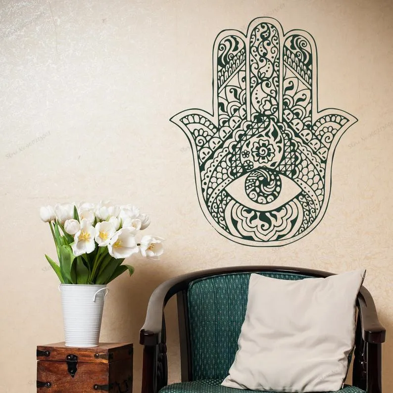 Хамса Наклейка на стену рука Фатимы виниловая наклейка Настенный декор Йога