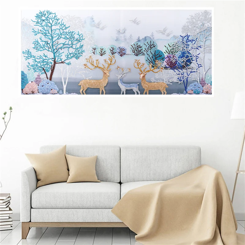

Partial Drill Diamond Painting 5D Special Shape Embroidery Crystal Rhinestones Animal Diamond Art Kit Paint By Number Color Deer