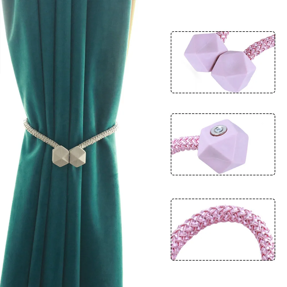 1pc Square Magnetic Buckle Curtain Strap Simple Rubik's Cube Clip Holder Punch-free Hanging Ball Tie Wholesale Home Decoration