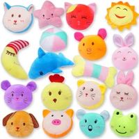 1pc cute plush pet toys squeaky different kinds of animal design puppy chew toy interactive cat toys pet dog sound toys