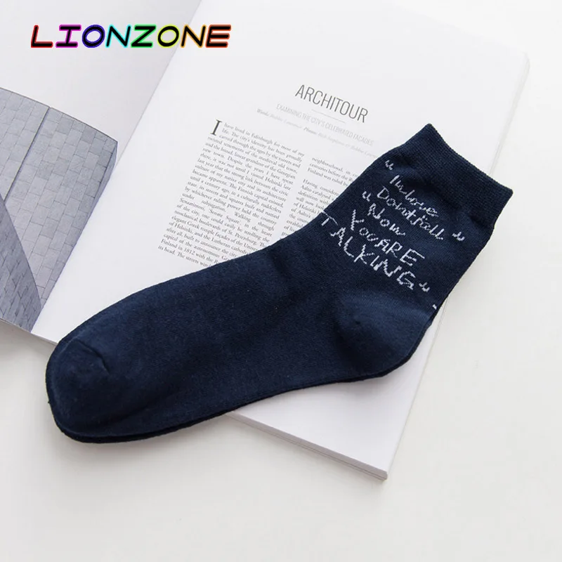 LIONZONE брендовые качественные Whtie хлопковые мужские носки с английскими