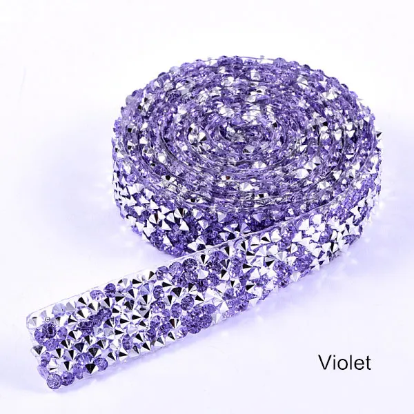 Violet 1 ярд/Лот, ширина 15 м, много цветов, стразы, окантовка, кристалл, серебро, стразы, окантовка, пояс, стразы, отделка, сделай сам, B3838 - Цвет: Violet