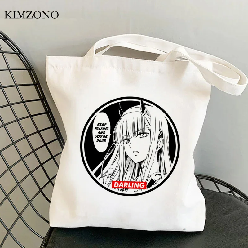 

Darling в Franxx многоразовая сумка для покупок на холсте, эко-bolso сумка для покупок сумка-тоут Сумка-тоут sacola складной тканевый мешок toile