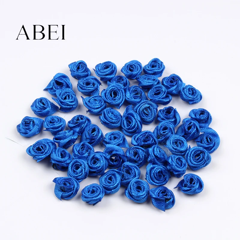 100 шт. 15 мм Мини королевский синий цветок розы голова для отпуска карты украшения