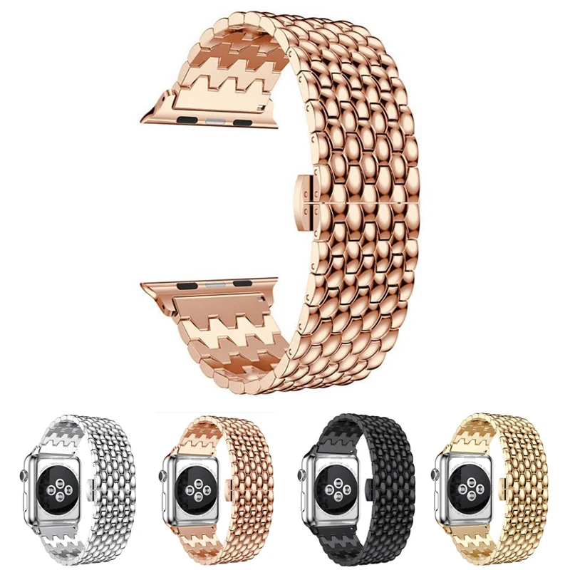 Ремешок из нержавеющей стали для Apple Watch Series 4 3 2 1 iWatch 40 мм 44 38 42 мм|Ремешки часов| |
