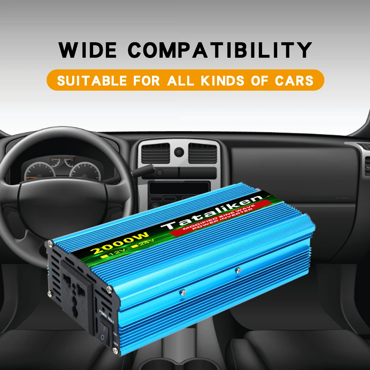 Дешево 1500 Вт/2000 Вт Dc 12 В 24 В подходит для 220 В переменного тока портативный автомобильный инвертор напряжения зарядное устройство преобразователь а...