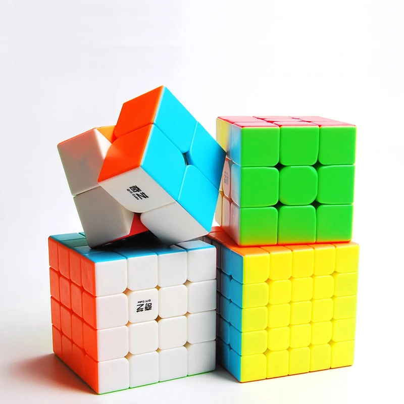Qiyi 2x2 3x3 4x4 5x5 магический куб QiyuanS QizhengS скоростной куб 4 шт. липкий куб для обучения мозгу Набор подарочных обучающих игрушек