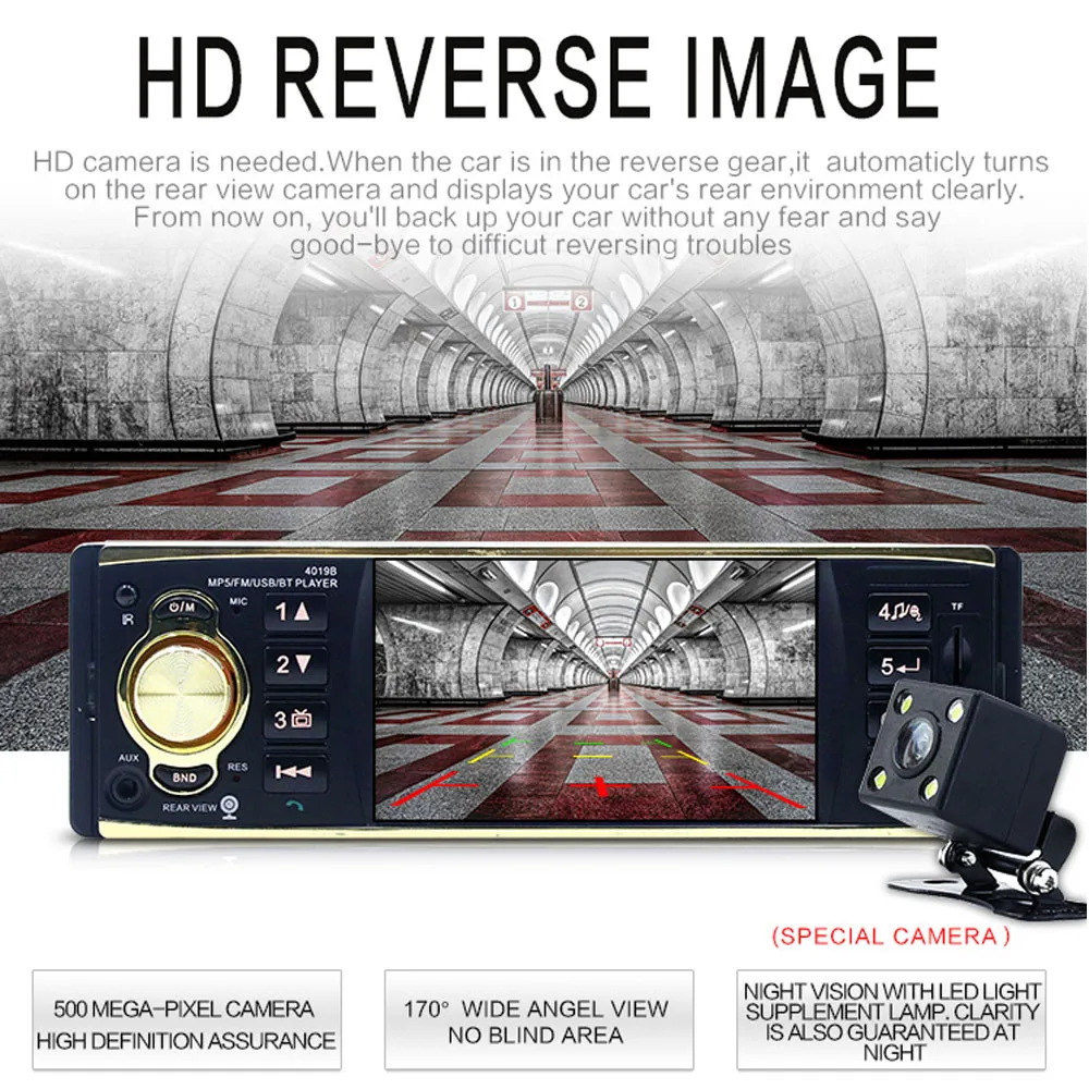 Новинка 4019B Автомагнитола 1 Din аудио стерео USB AUX TF карта FM Bluetooth радиостанция MP3