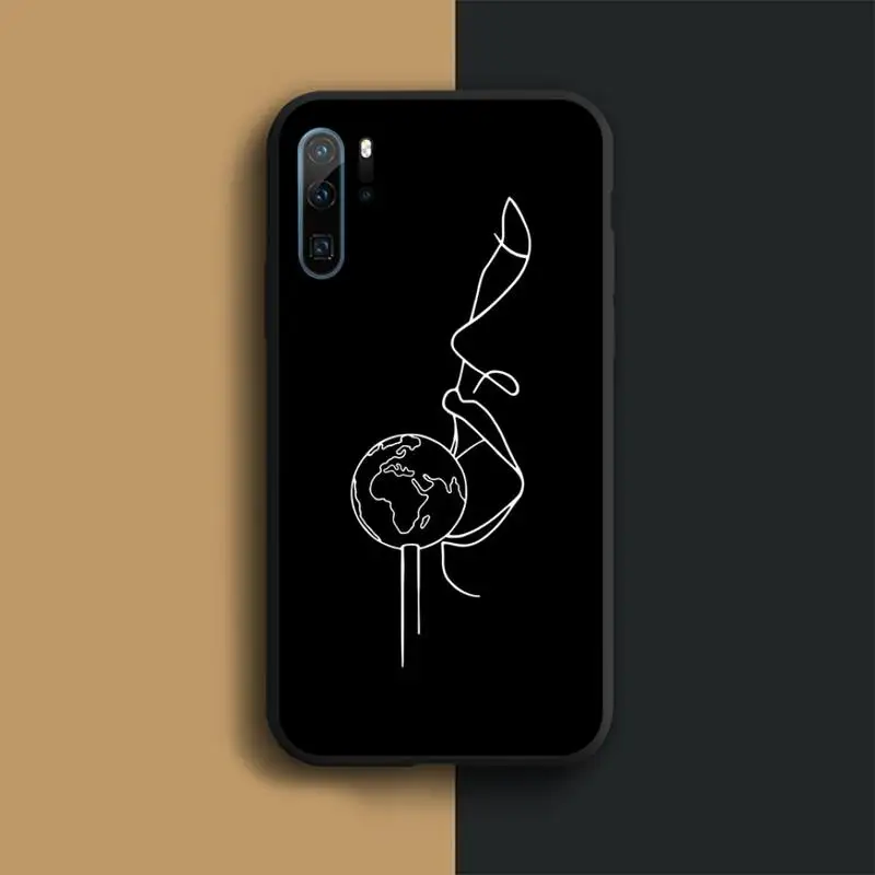 

Black Sexy Rose Lover Harajuku Phone Case Funda For Huawei P40 P10 P20 P30 Lite 2016 2017 2019 plus pro P smart