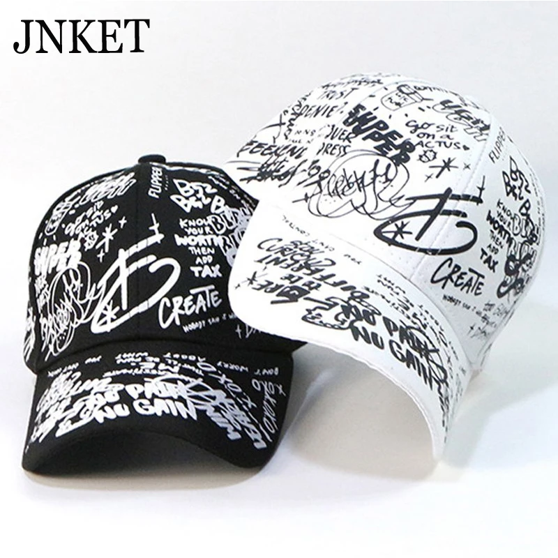 

JNKET граффити Печать унисекс бейсболка хип-хоп шляпы уличная спортивная шляпа от солнца регулируемые Snapback шляпы кепка с буквой Кепка