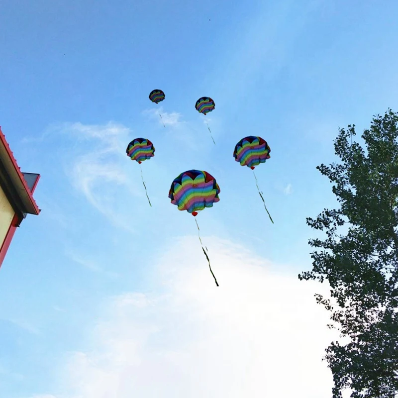 

5Pcs Mini Outdoor Educational Parachute Toy for Children 12 Line Cartoon Umbrella Scientific Experiment Parachute