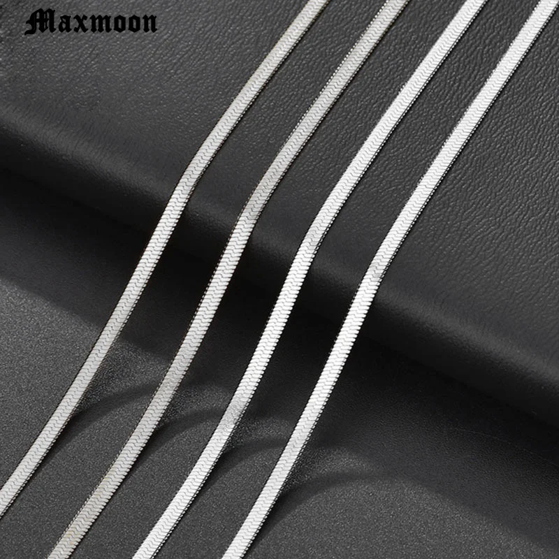 Плоское Ожерелье MAXMOON шириной 3 мм из нержавеющей стали Золотая