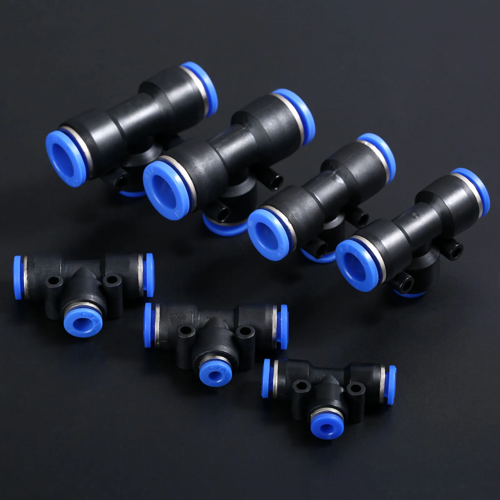 5 шт. 3 полосный Т образный тройник пневматический редуктор 6 4/8 6/10 8/12 10 мм OD шланг