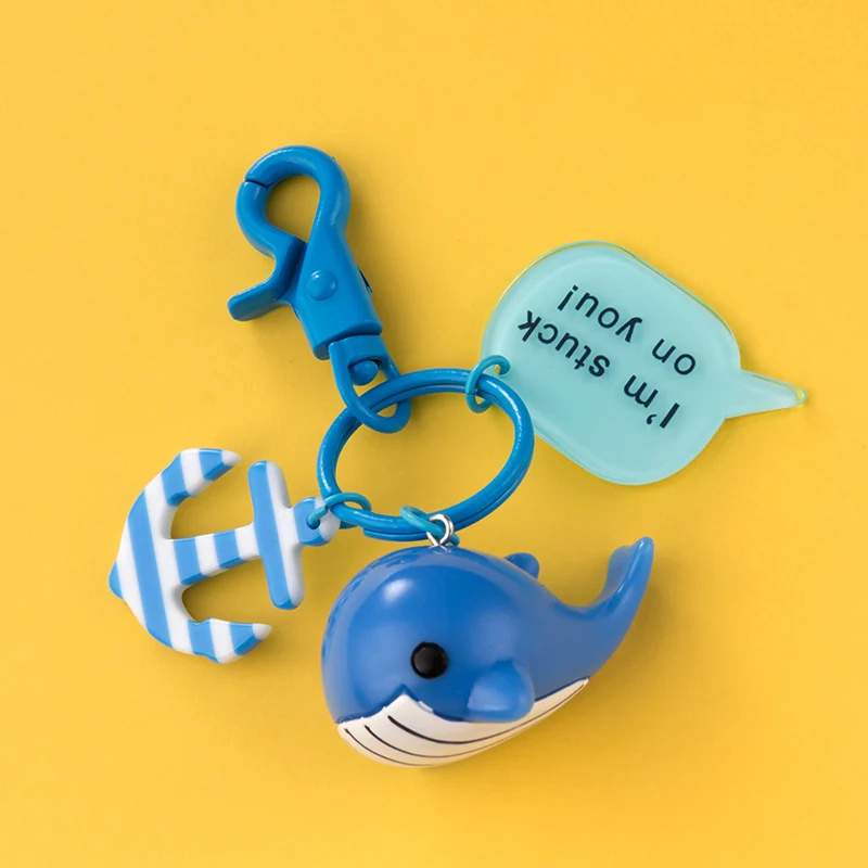 С рисунком в виде китов цепочка для ключей Kawaii Дельфин автомобильный брелок