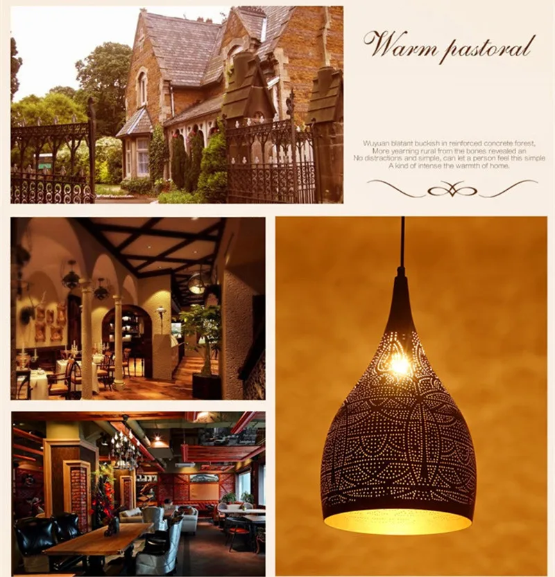 Подвесной светильник в арабском стиле современный минималистичный Железный