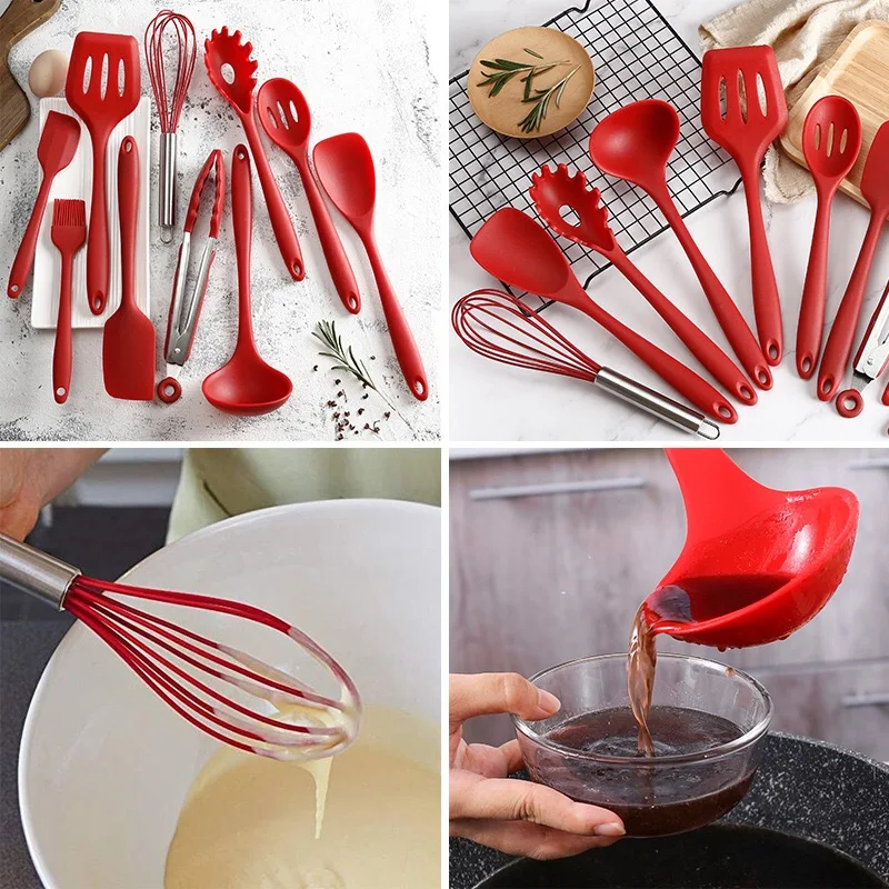 10 шт./компл. силиконовые Кухонные принадлежности набор кухонной посуды из