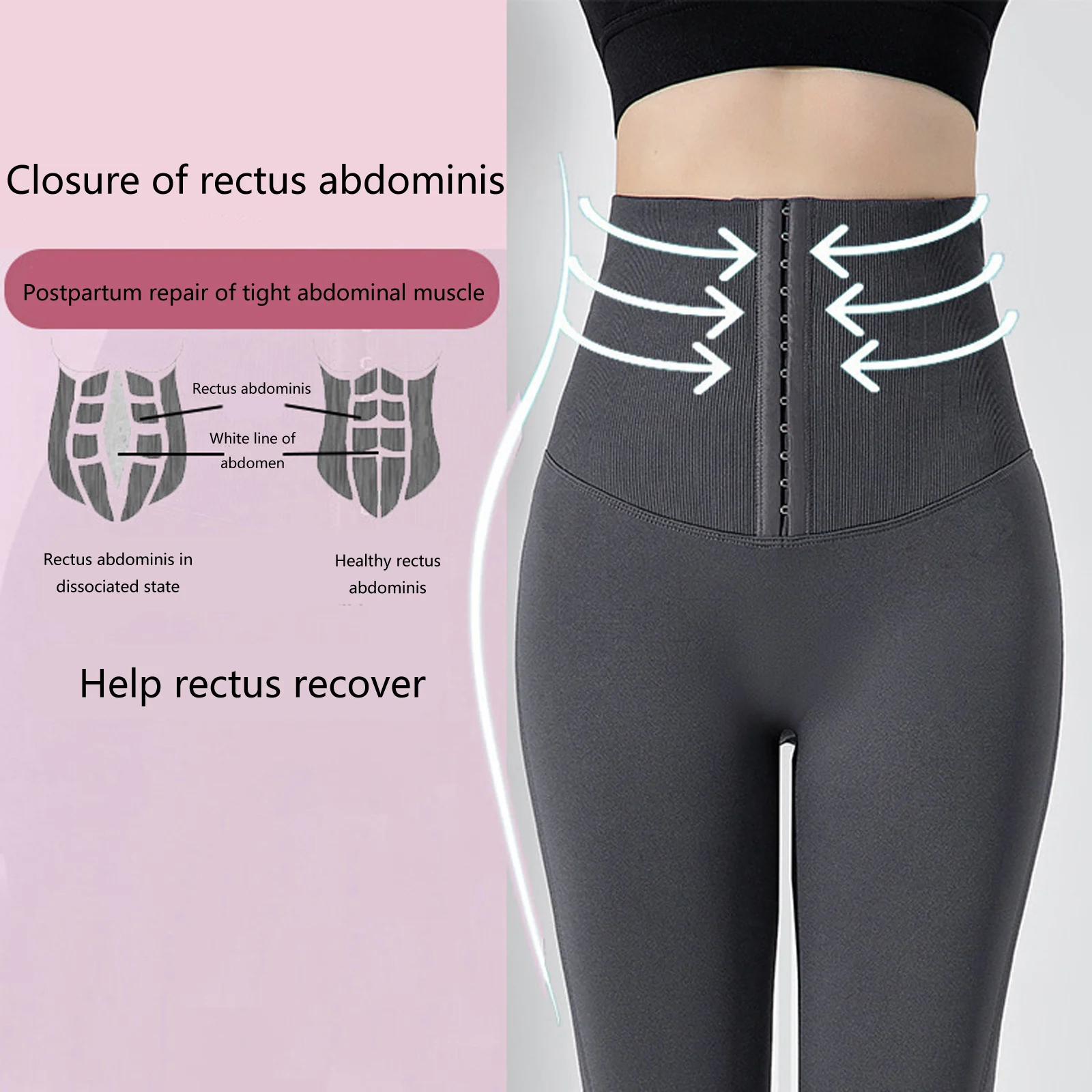 

Women's Yoga Pants with Corset Design Solid Color Close-fitting Seamless Leggings High Waist Fitness Workout Pants Bodyshaper