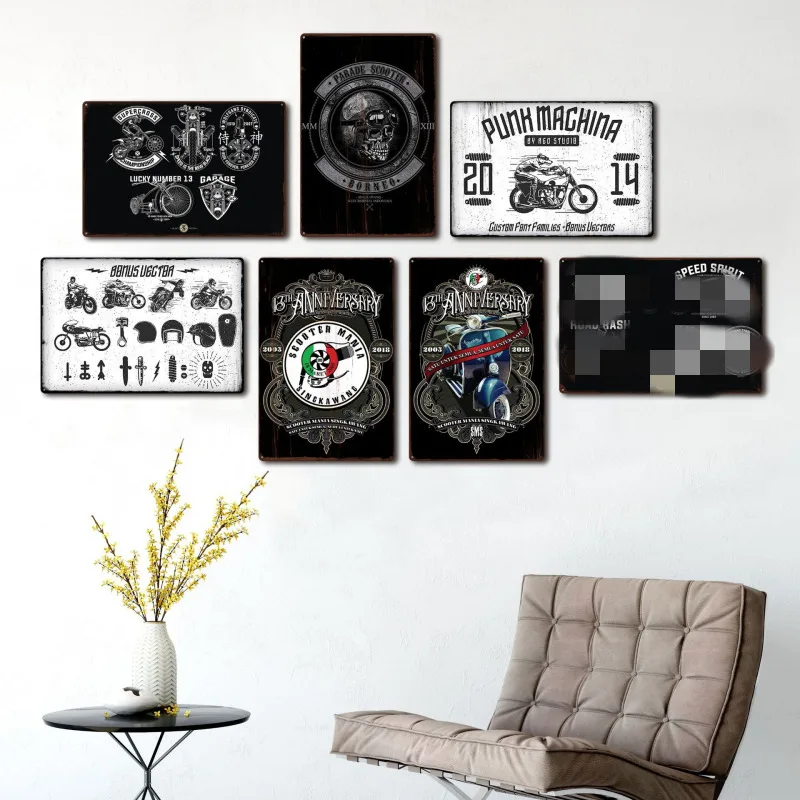Новый дизайн ностальгические мотоциклетные металлические жестяные знаки