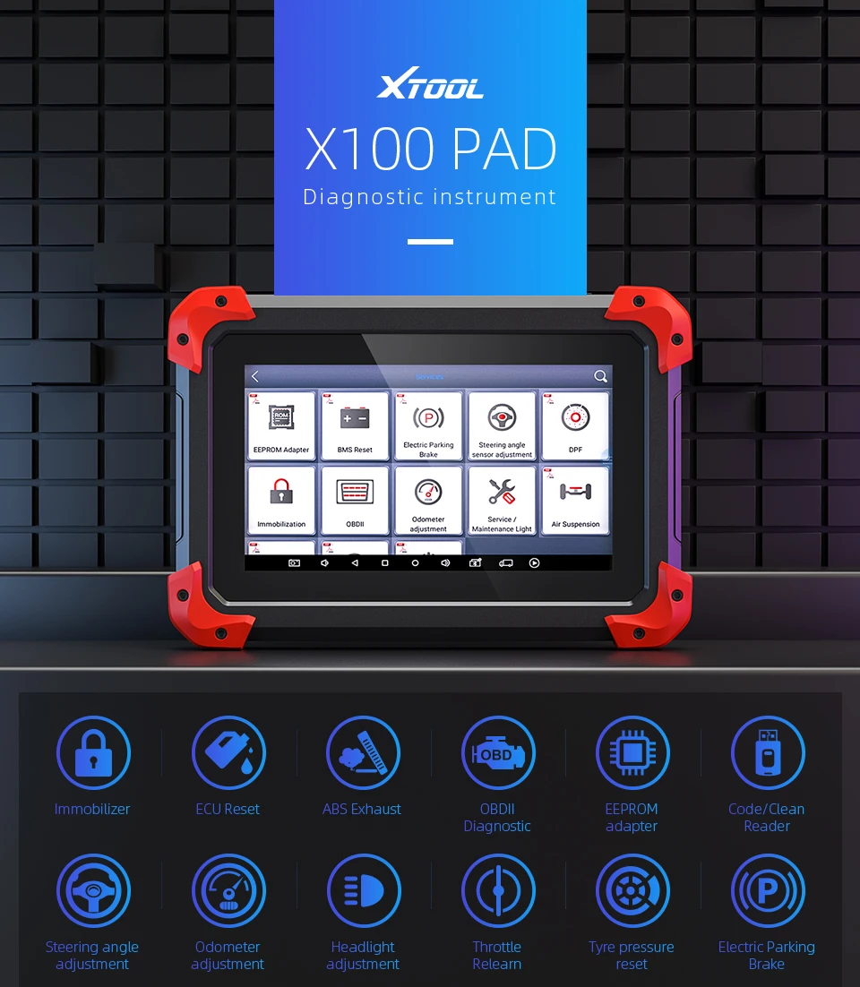 XTOOL X100 PAD Профессиональный автоматический ключ программист регулировка одометра сброс масла X100 Pad бесплатное обновление 2 года