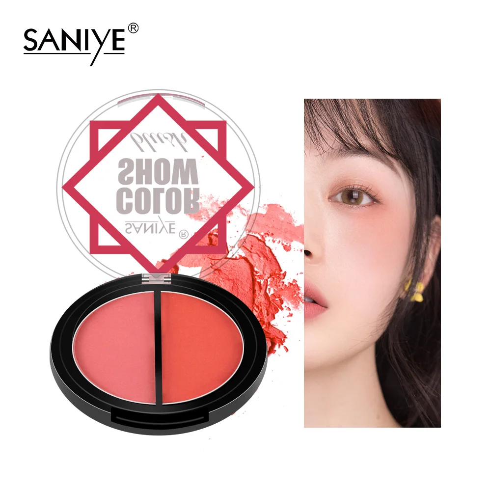 

SANIYE Two-Color 3D Blush Palette Natural Long-Lasting Face Mineral Pigment Powder Blusher Contour Shadow Cosmetics Makeup