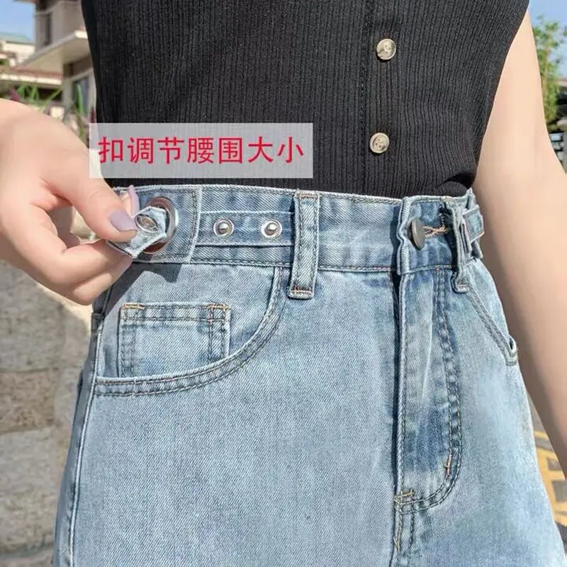 

Elegant wide leg jeans women's spring autumn new high waist loose show thin drop feeling straight tube small floor pants