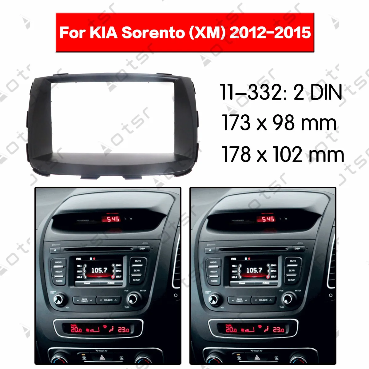 

Car Radio Fascia Stereo Panel Plate Surround For KIA Sorento (XM) 2012-2015 Dash Kit DVD Refitting Frame