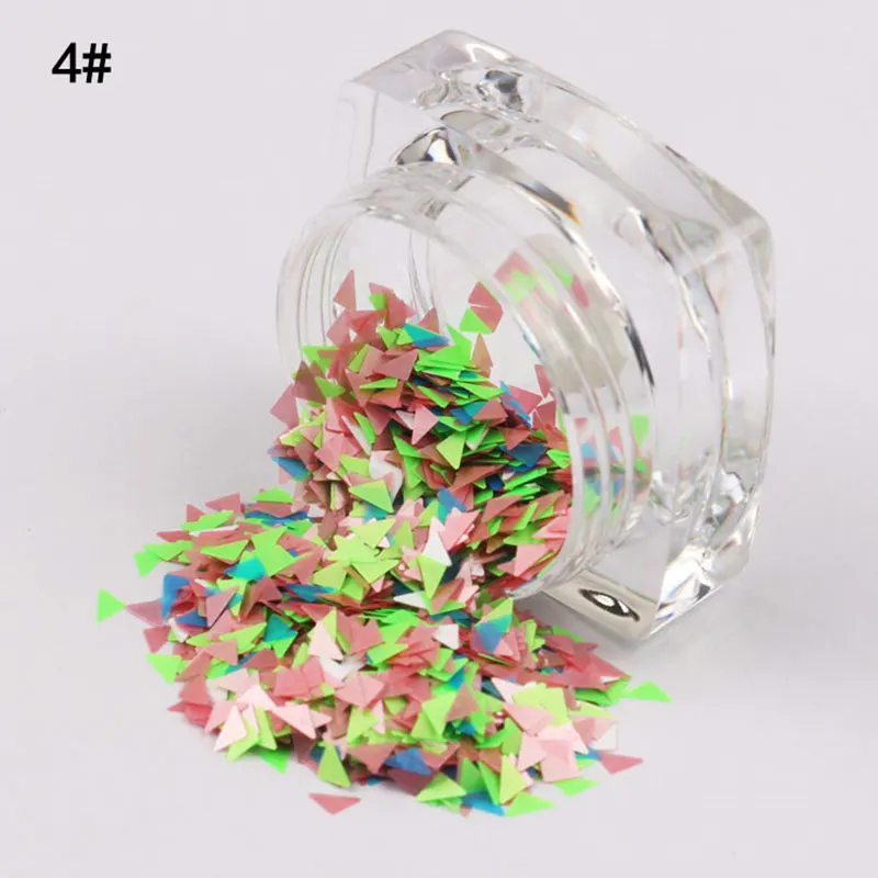 Горячая 12 цветов DIY Блестки для нейл Арта (искусство украшения ногтей) с бутылкой