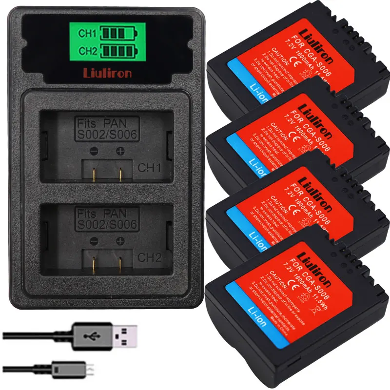 CGA-S006 S006 DMW-BMA7 S006A CGR-S006E Батарея + ЖК-дисплей двойной Зарядное устройство для