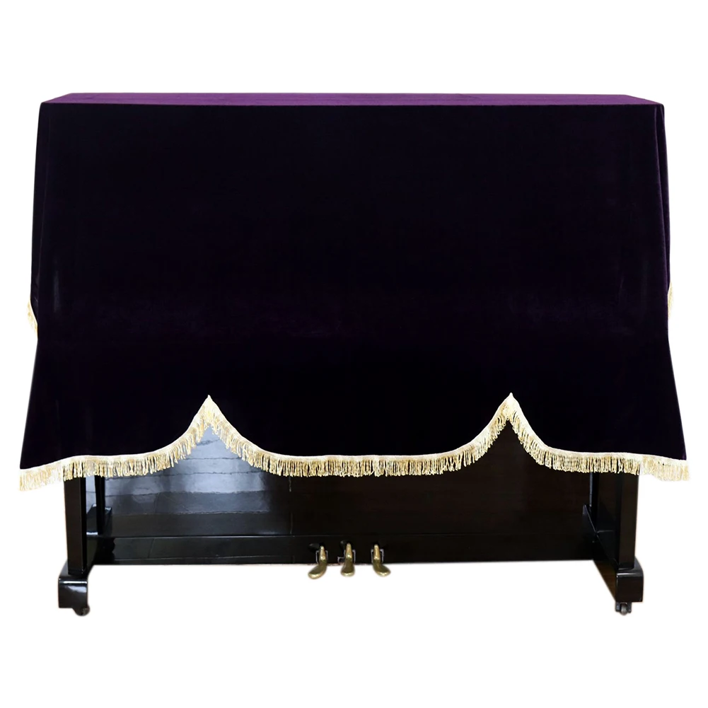 Capa à Prova de Poeira Risco em Casa Vertical de Proteção Dobrável Macio Lavável Ouro Veludo Piano Teclado Universal Anti
