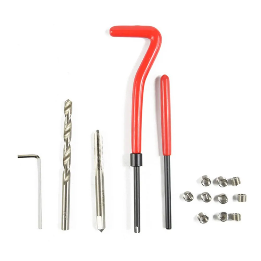 

30Pcs/Set Metric Thread Repair Insert Kit M5*0.8 Coil Helicoil Set Hand Tool Thread Wrench Drill Bit Repair Kit Thread Inserts