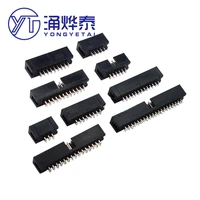 yyt 20pcs jtag socket connector black 2 54mm pitch idc box header dc3 right angle double row 6 8 10 12 14 16 18 20 24 30 40pins