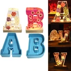 Большие искусственные буквы, силиконовая форма из смолы, искусственная кожа, украшение для дома, свадьбы, дня рождения, светодиодное ремесло