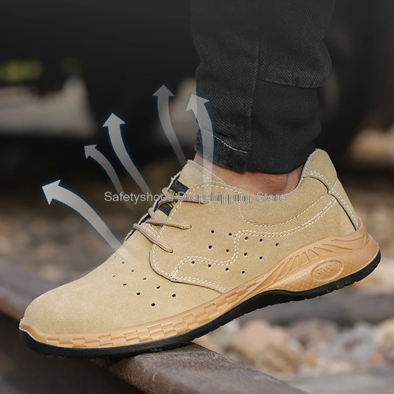 

Anti-punture Work Safety Boots Men Low Top Light Breathable Working Shoes Welder Shoes Male Safety Shoes Steel Toe Protect Shoes