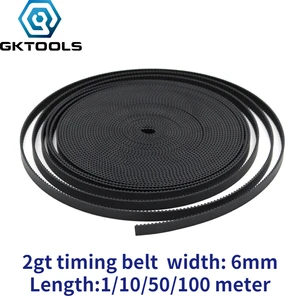 Ремень ГРМ GKTOOLS GT2 2GT, резиновый отверстие шириной 6 мм, используется в 2GT, шкив для 3D-принтера, аксессуары сделай сам для гравировального станка