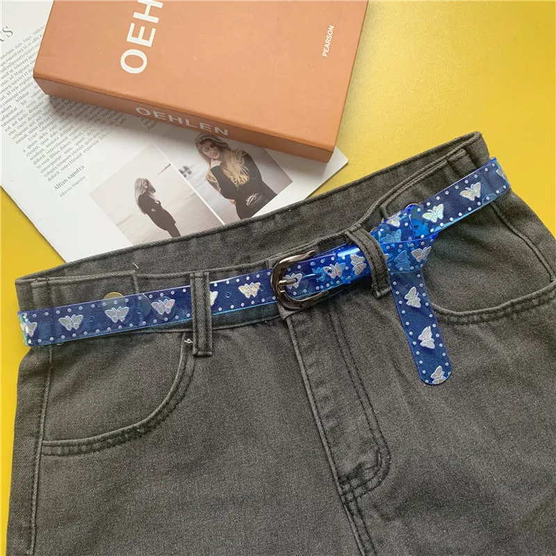 

New Ladies Fashion Belt Waist Bag Belt Korean Pvc Decorative Belt Bag Transparent Plastic Personalized Dress Belt