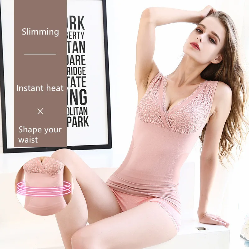 Сексуальные женские Теплые майки Осенние корректирующие фигуру с глубоким V