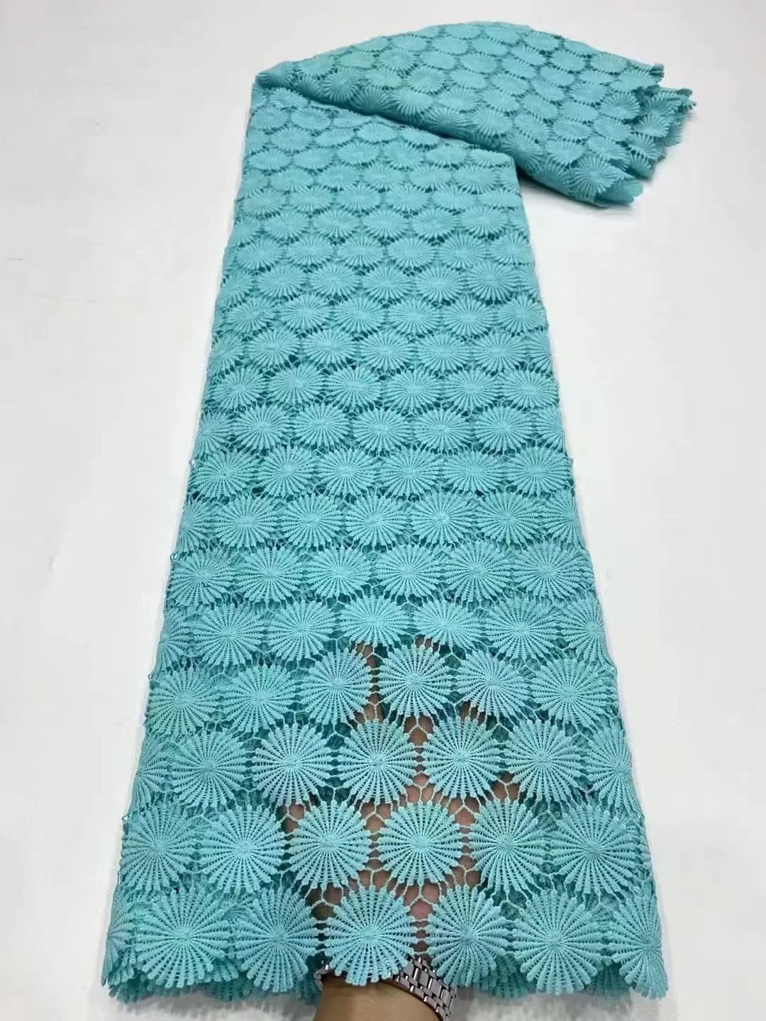 Чистый белый Африканский шнур кружевная ткань высококачественный из гипюра с