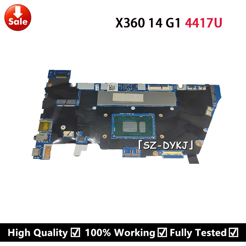 

For HP X360 14 G1 Laptop motherboard L65497-001 L64998-001 DPC40 LA-G632P Mainboard ASSY MB UMA Pent4417U 4GB 32Ge SRESH