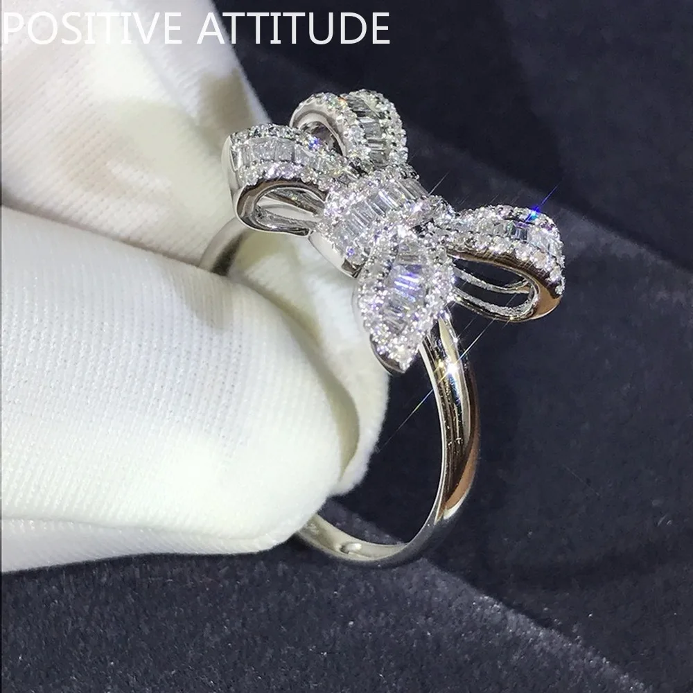 Новинка 2021 технология модное блестящее женское кольцо с бантом свадебное для