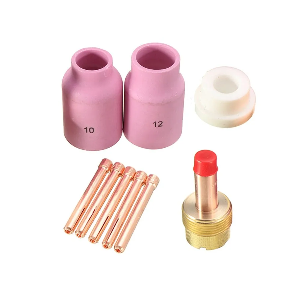 

9Pcs TIG KIT Gas Lens & Alumina Cup Fit Tig Welding Torch For DB SR WP-17/18/26