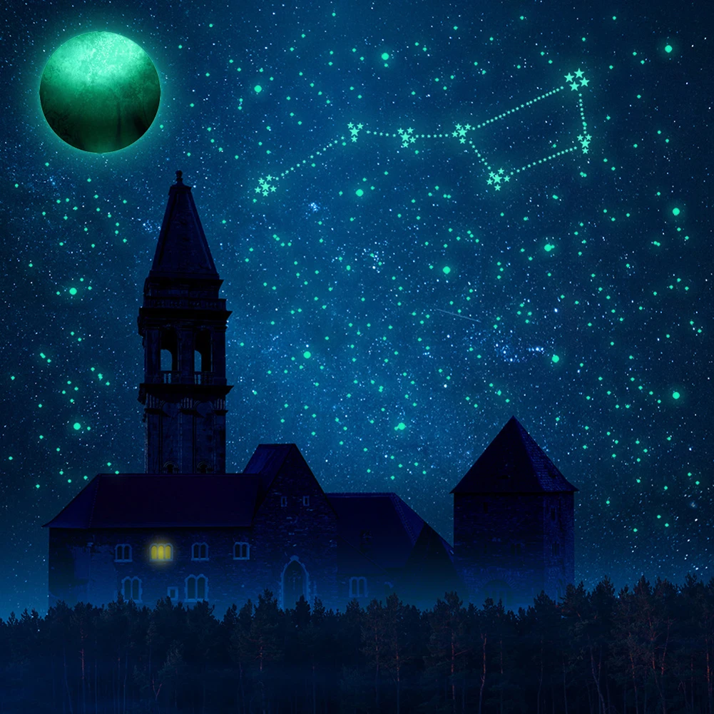 

Luminous Wall Stickers Glow In The Dark Stars Sticker Decals for Kids Baby Room Fluorescent Sticker Home Decor Planets and Stars