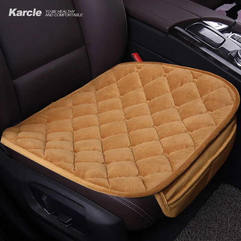 

Зимний Бархатный Чехол для автомобильного сиденья Karcle, подушка для переднего и заднего сиденья, нескользящая короткая плюшевая защита для ...