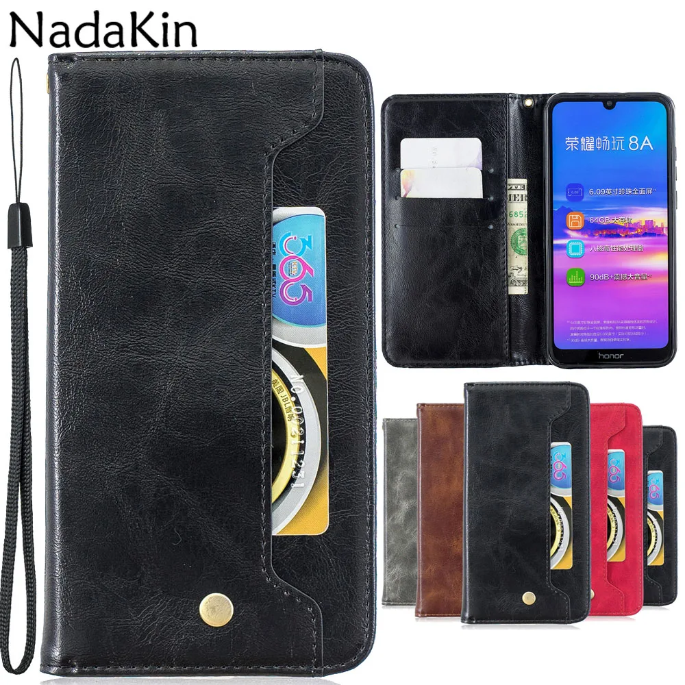 Роскошный кожаный чехол-книжка в виде ракушки для huawei Honor 8A 8S 8X 8C 7X 7A Pro 7C 10i 10 Lite P Smart плюс Y5 Y6 Prime Y7 Y9