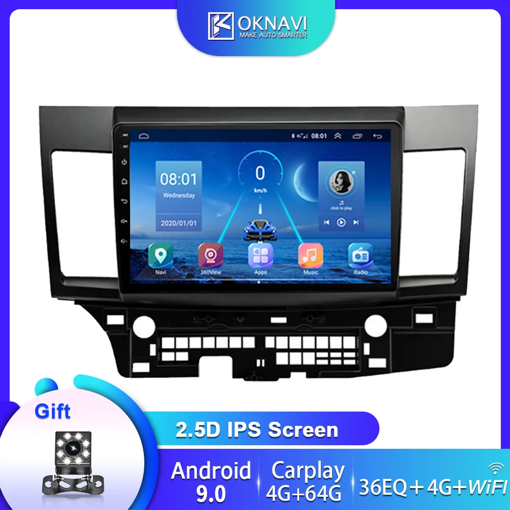 Для Mitsubishi Lancer Car Radio Android 2 DIN аудио мультимедиа 2007 2012 Bluetooth 4G слот для карт WIFI Carplay IPS