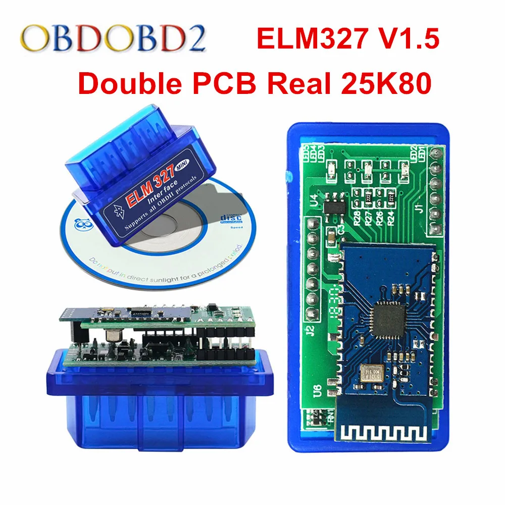 Super Mini ELM 327 Bluetooth V1.5 PIC18F25K80 ELM327 1 5 OBD2 автомобильный диагностический инструмент с