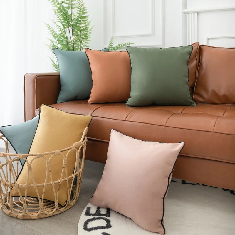 

High Quality Plain Technical Cloth Cushions Cover Luxury Carving Car Interior covers 45*45cm Simple Comfortable Soft Pillow Case
