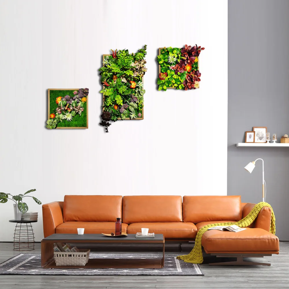 

Plant Stand Display Hanger Silk Cloth Wooden Decorate Friendly Green Wall Mount Hanging Picture Frame