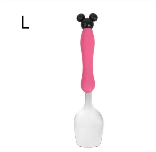 red spoon l 1/2 шт. детский набор ложка и вилка безопасности Нержавеющая сталь кормления столовых приборов изображением героини мультфильма «Леди кормушки посуда ложка для кормления посуда - Цвет: red spoon l