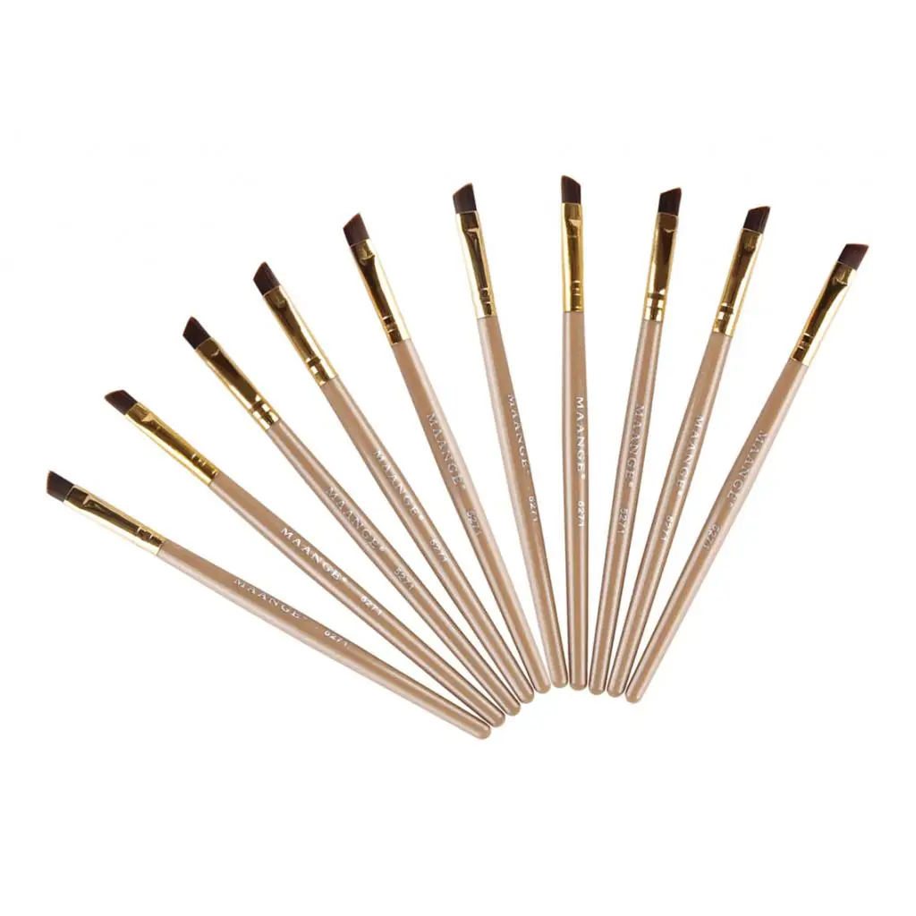 Набор кистей для формирования бровей с пластиковой ручкой 10 шт. | Красота и