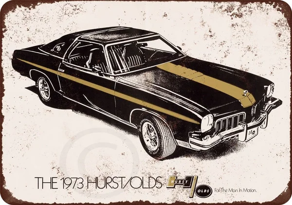 

1973 Hurst Olds vintage look reproduction metal sign 8 x 12